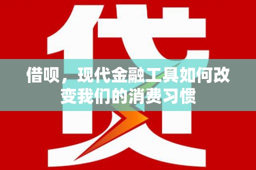 社旗借呗，现代金融工具如何改变我们的消费习惯