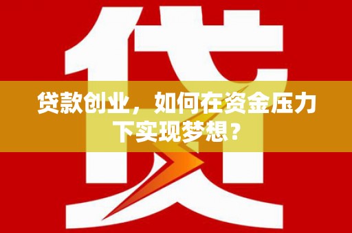 社旗贷款创业，如何在资金压力下实现梦想？