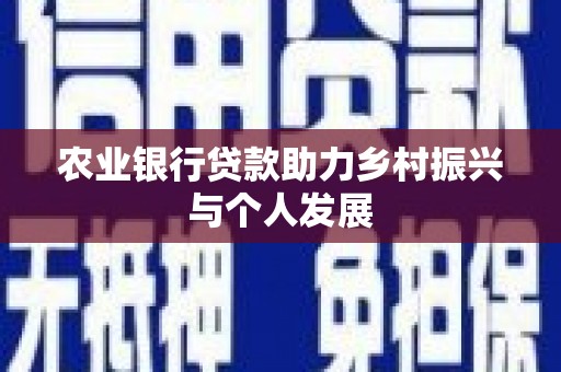 社旗农业银行贷款助力乡村振兴与个人发展