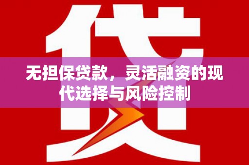 社旗无担保贷款，灵活融资的现代选择与风险控制