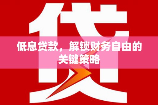 社旗低息贷款，解锁财务自由的关键策略