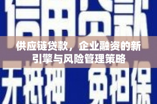 社旗供应链贷款，企业融资的新引擎与风险管理策略