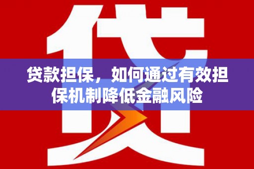 社旗贷款担保，如何通过有效担保机制降低金融风险