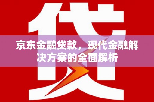 社旗京东金融贷款，现代金融解决方案的全面解析
